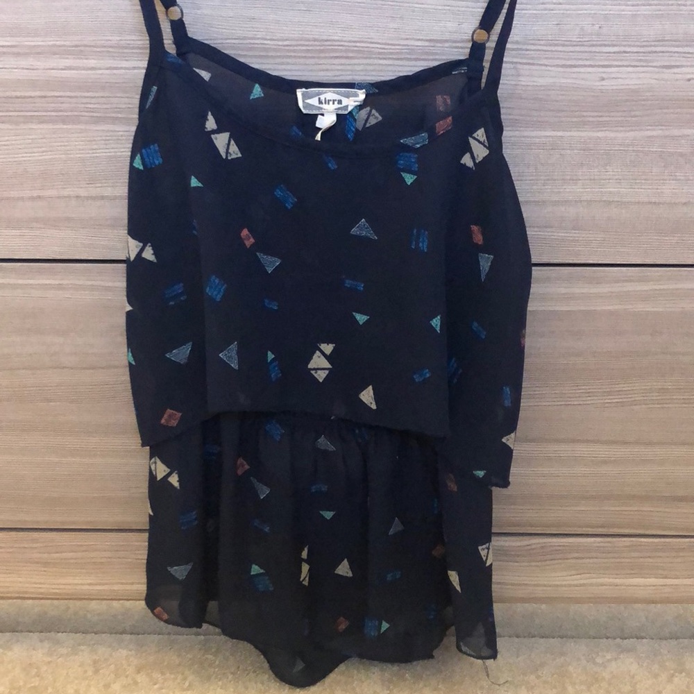 Kirra Sheer Navy Blue Tank Top
